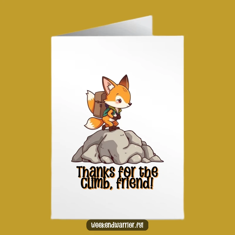 Free Printable Thank You Card: Fox Climber, Grateful Adventurer Downloadable!