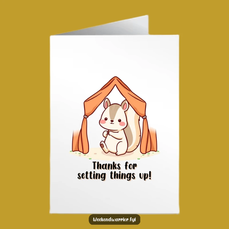 Free Printable Thank You Card: Funny Kawaii Squirrel Gratefulness Downloadable Gift