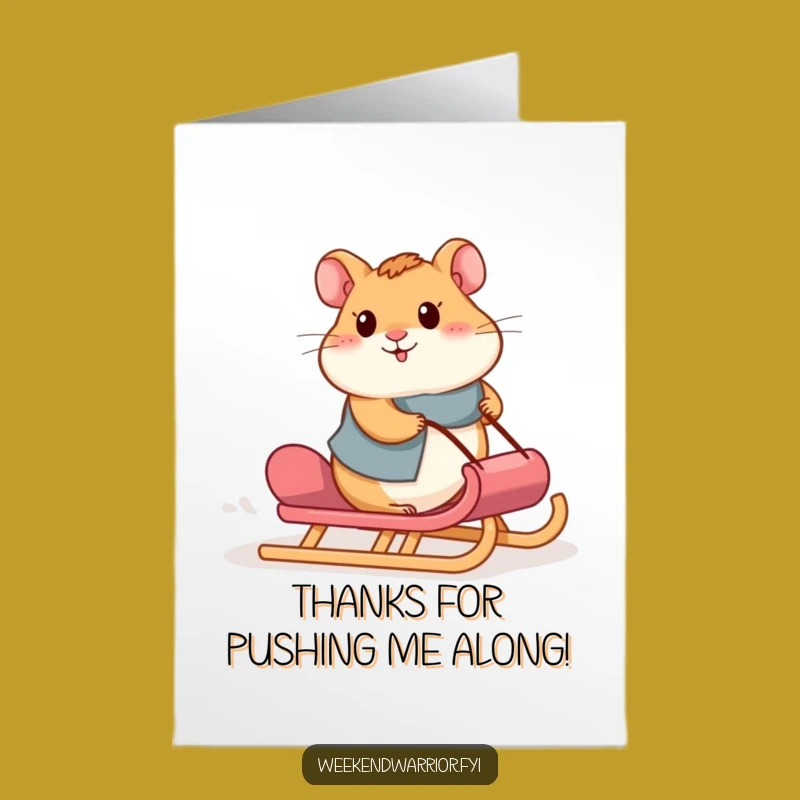 Free Printable Thank You Card: Hamster's Effort Funny Downloadable Gift