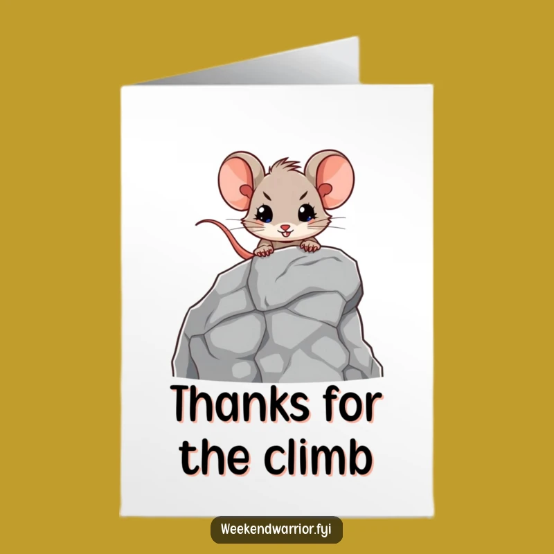 Free Printable Thank You Card: Mouse Climber - Funny Downloadable Gift Appreciation