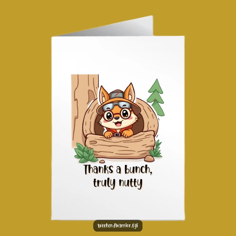 Free Printable Thank You Card: Quirky Explorer Squirrel, A Humorous Downloadable Gift of Gratitude!