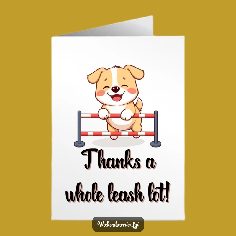 Free Printable Thank You Card: Giggling Dog's Gratitude Funny Downloadable Gift