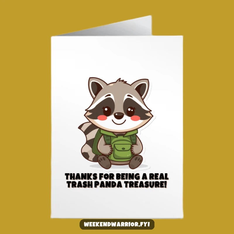 Free Printable Thank You Card: Raccoon Express's Gratitude with a Packed Backpack!