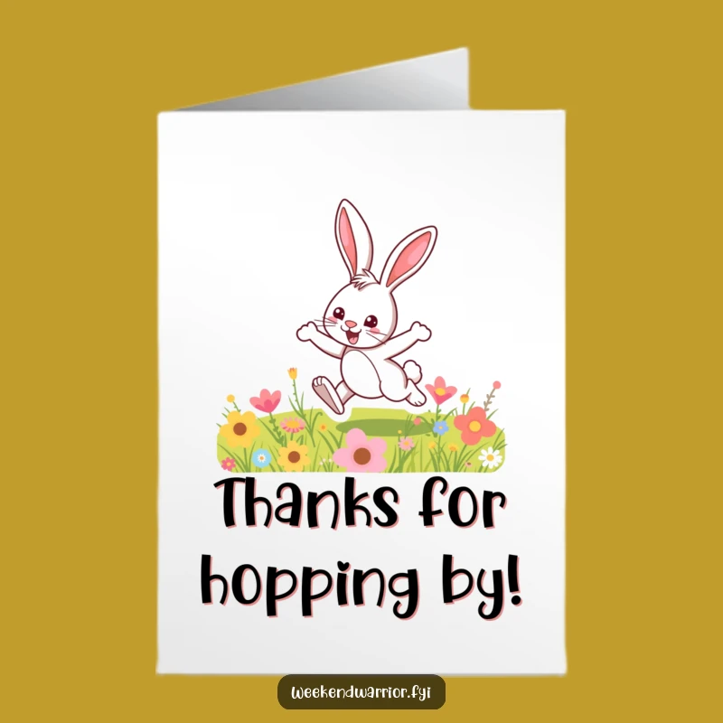 Free Printable Thank You Card: Fun Bunny - Meadow Gratitude Gift