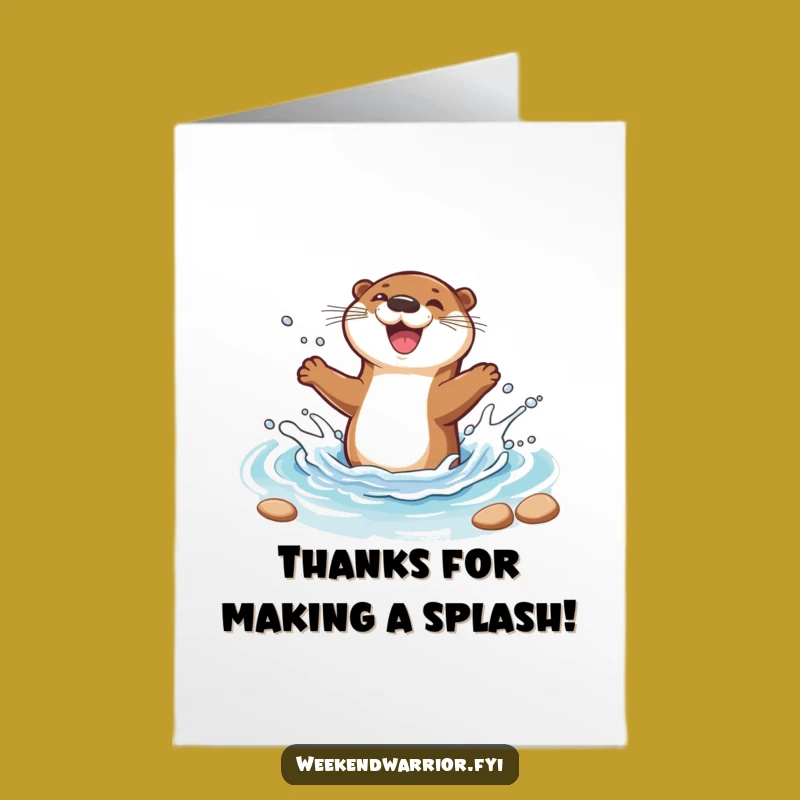 Free Printable Thank You Card: Joyful Otter - Thankful Splash Gift