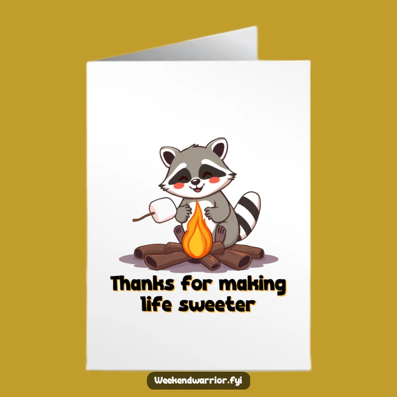 Free Printable Raccoon Thank You Card: Funny Downloadable Gift for Warmth