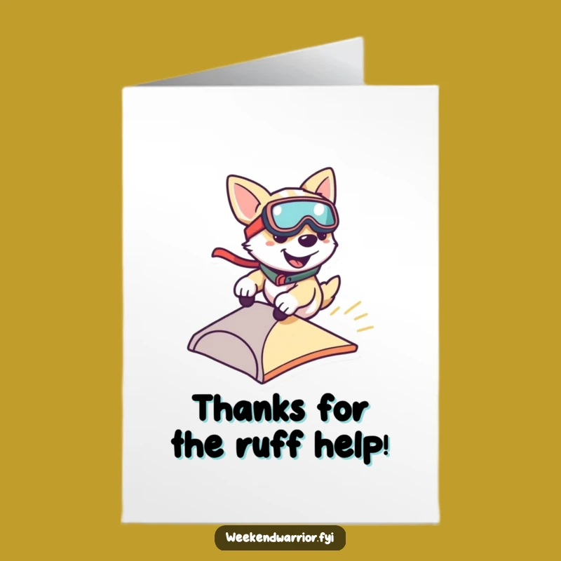 Printable Thank You Card: Dog's Ramp Ride, Free Downloadable Thanks