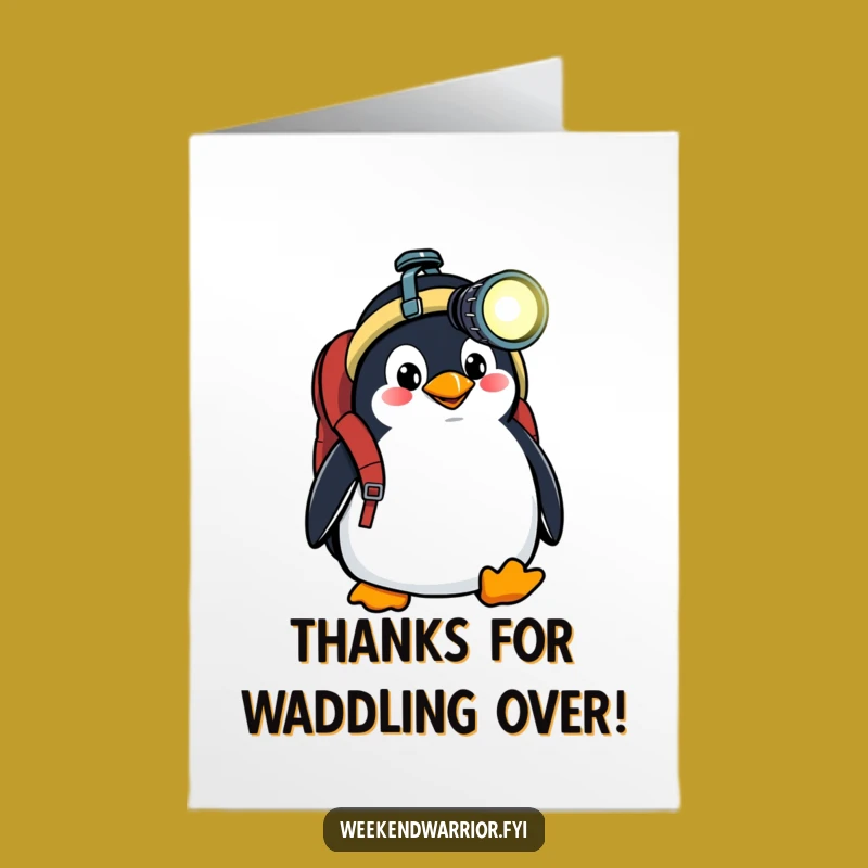 Hilarious Free Printable Thank You Card: Goofy Penguin Explorer - Funny Downloadable Gift of Gratitude