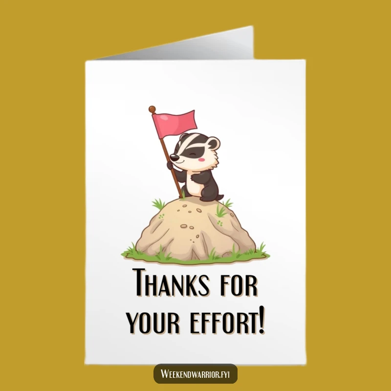 Free Printable Thank You Card: Badger Flag - Funny Downloadable Gratitude!