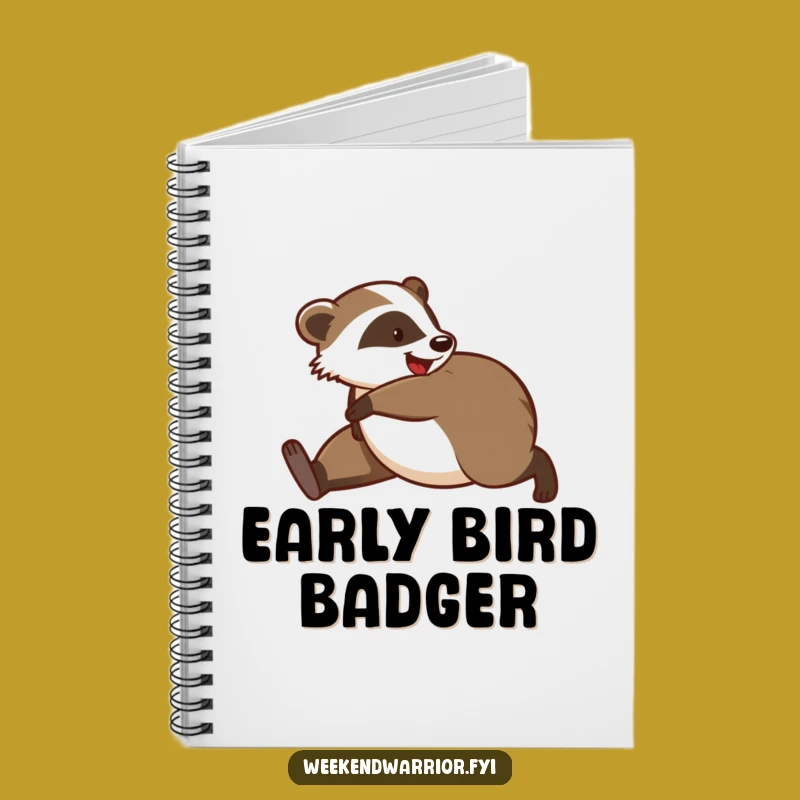 Funny Badger Jogger Notebook: Jot Down Ideas with Morning Energy