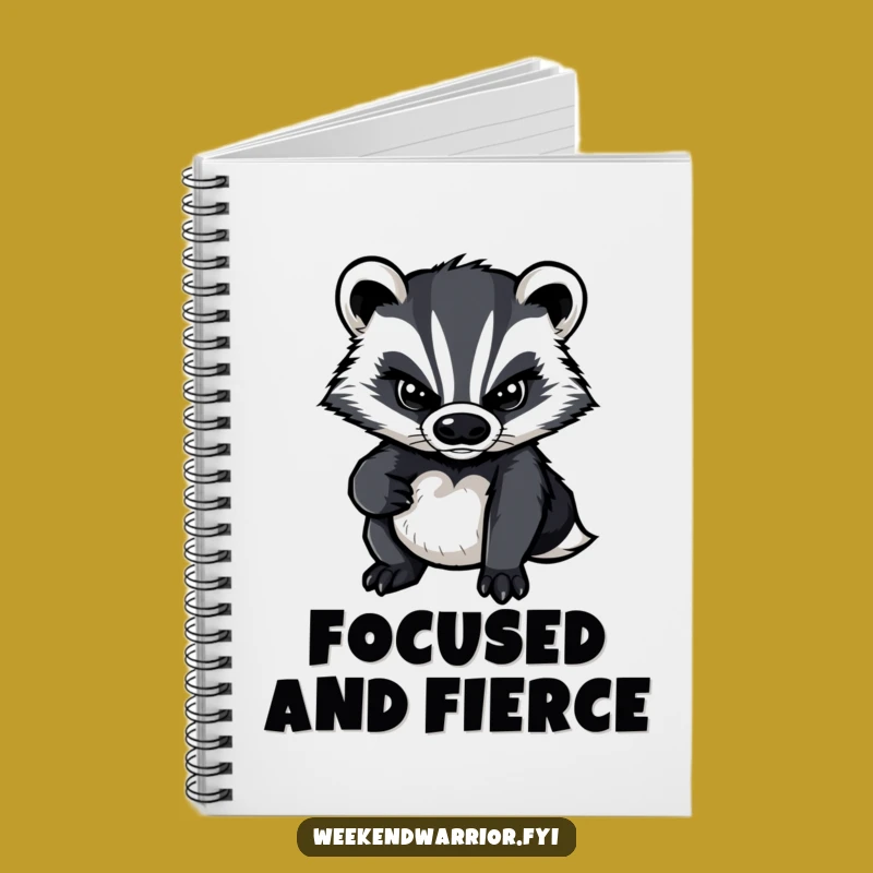 Funny Determined Badger Notebook: Jot Down Goals with Grit!