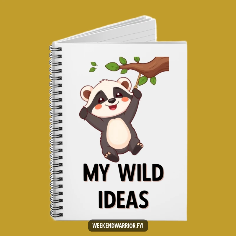 Funny Badger Swinger Notebook: Jot Down Adventures with Joyful Swing Cover