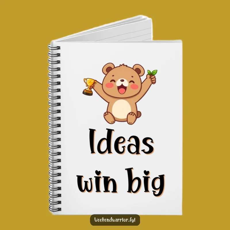 Funny Bear Cub Trophy Notebook: Journal Your Wins Gift