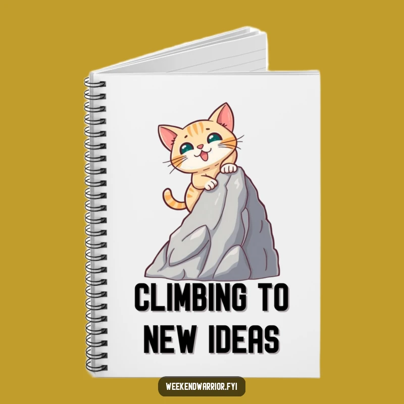 Funny Brave Cat Mountain Climber Notebook - Jot Down Adventurous Ideas