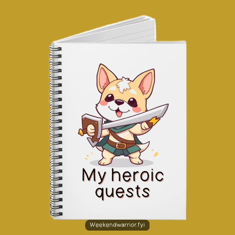 Funny Dog Warrior Notebook a Playful Hero Character Journal for Quests