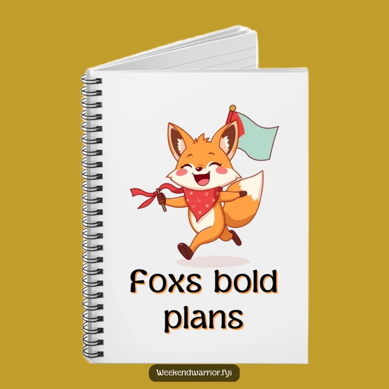 Funny Fox Running Flag Notebook - Jot Down Your Adventures