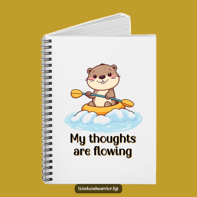 Funny Kawaii Otter Notebook - Smiling Kayaker Journal for Joyful Notes