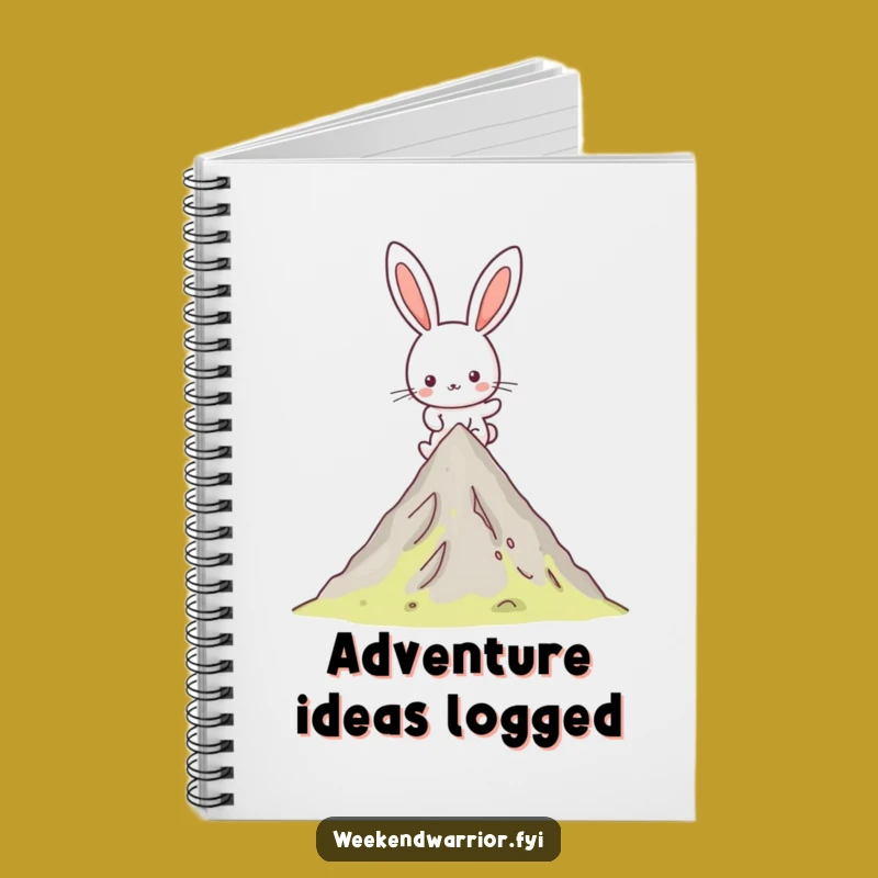 Funny Kawaii Rabbit Hike Notebook - Log Your Adventures