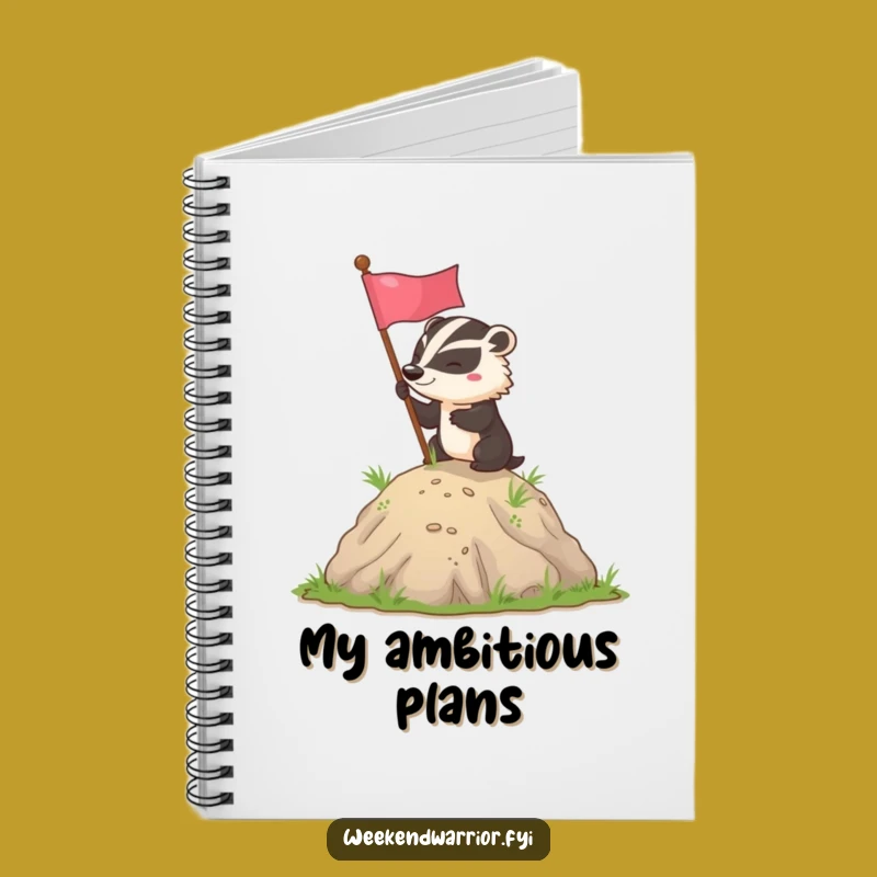 Funny Badger Flag Planting Notebook: Journal Your Goals with Badger Cover, Gift
