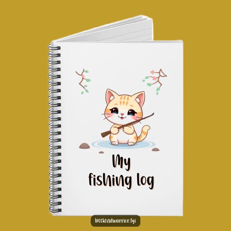 Funny Smiling Cat Fishing Notebook, Jot Down Your Big Catches