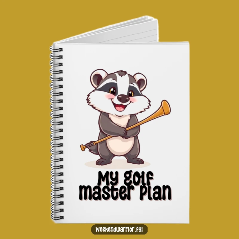 Funny Golf Badger Notebook - Determined Golfer Journal Gift