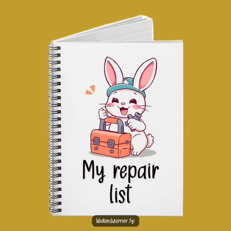 Funny Rabbit Mechanic Notebook: Fixer Bunny Journal, Creative Gift