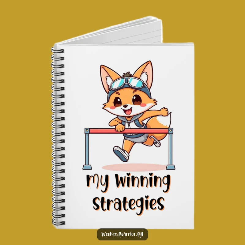 Funny Fox Hurdler Notebook a Smiling Athlete Character Journal for Goals