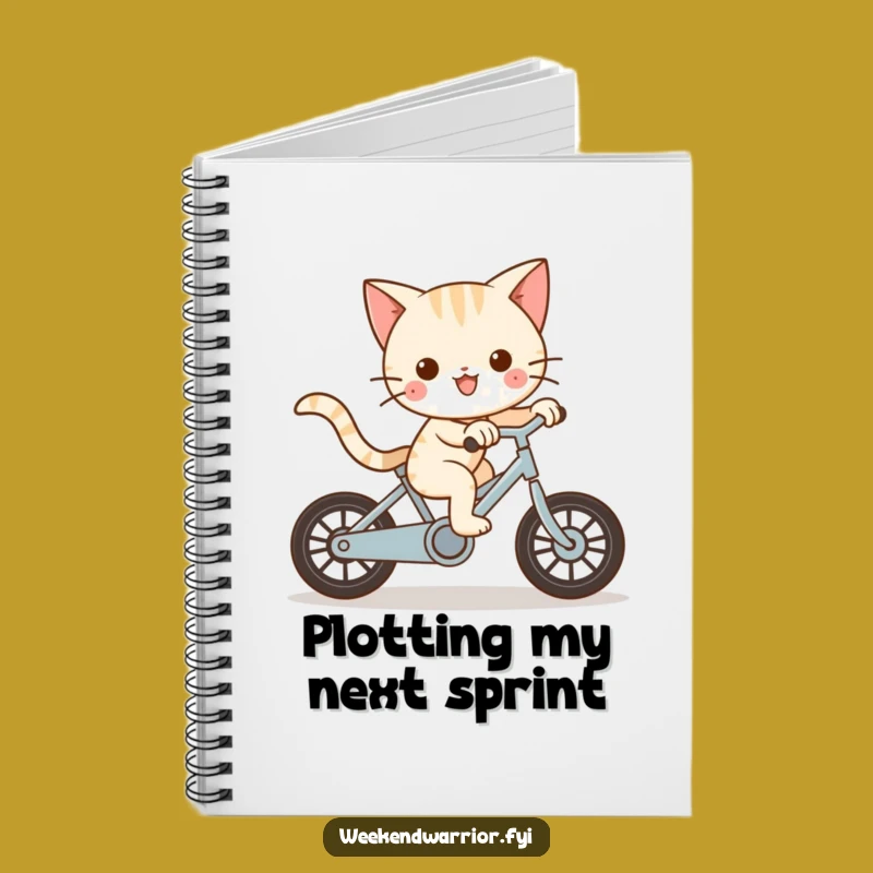 Funny Kawaii Cat Notebook - Playful Rider's Journal Humor Gift