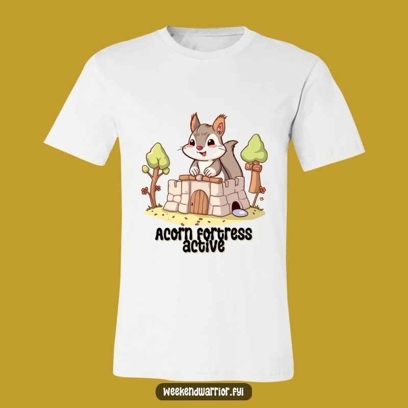 Funny Building Squirrel T-Shirt: Cute Nut's Fort for Casual Style