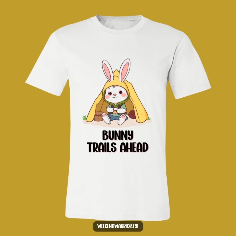 Funny Camping Rabbit T-Shirt a Cheerful Character Outdoor Tee