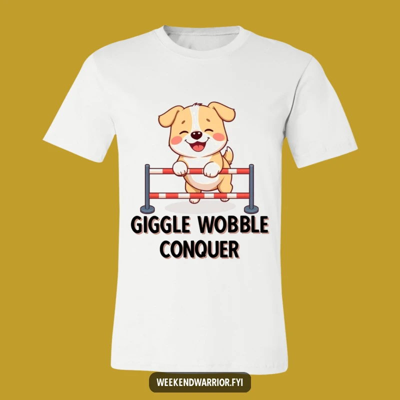 Funny Giggling Dog Tee: Hilarious Canine Obstacle Course T-Shirt Gift for Pet Fans