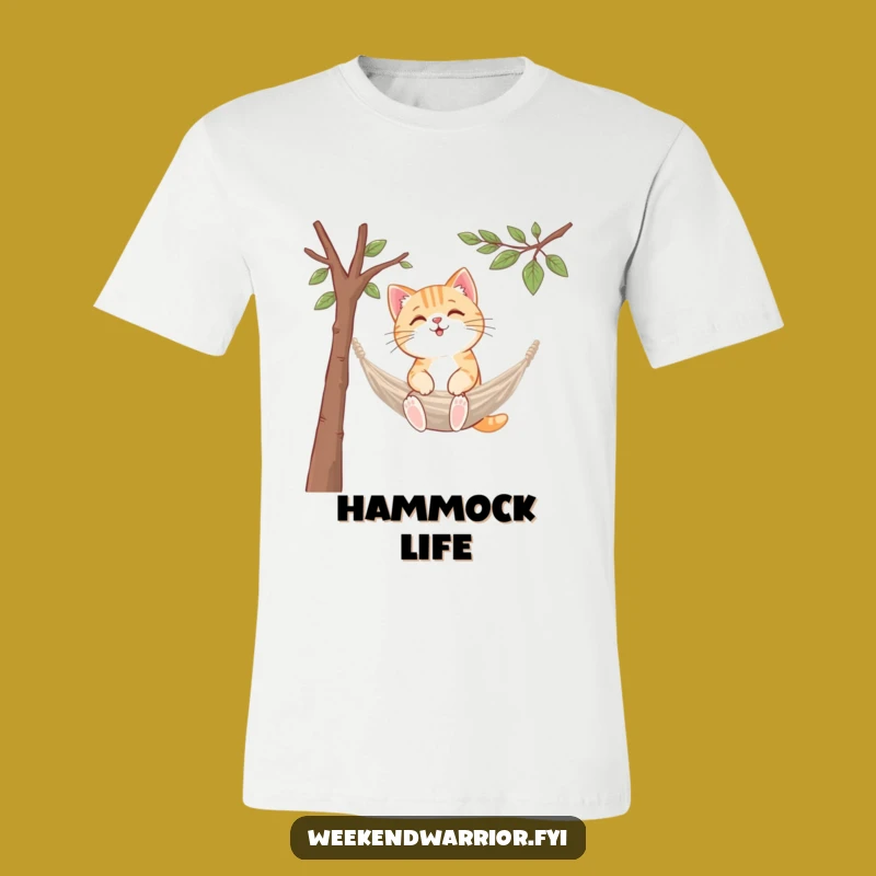 Funny Kawaii Cat Hammock T-Shirt: Relaxing Feline Tee, Perfect Cat Lover Gift