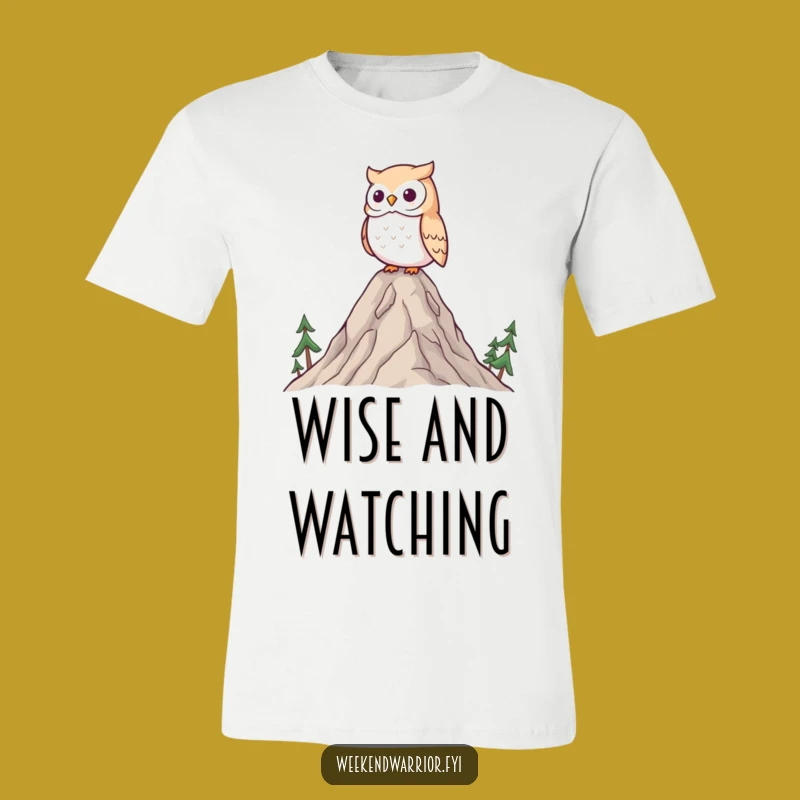 Funny Wise Owl T-Shirt - Mountain Surveying Nature Tee