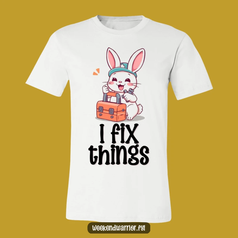 Funny Rabbit Mechanic T-Shirt: Playful Bunny Tool Expert, Awesome Gift