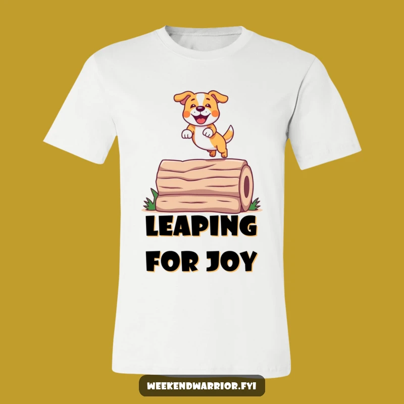 Funny Jumping Dog T-Shirt: Energetic Pup for Active Style
