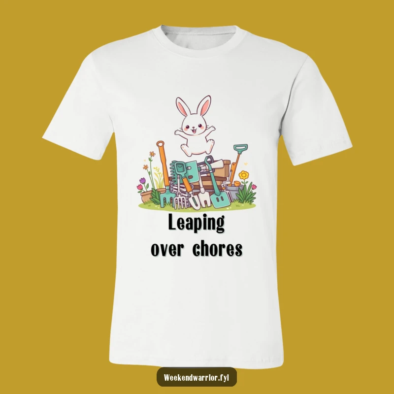 Funny Rabbit Gardener T-Shirt: Leaping Over Hurdles, Humorous Hobby Shirt Gift
