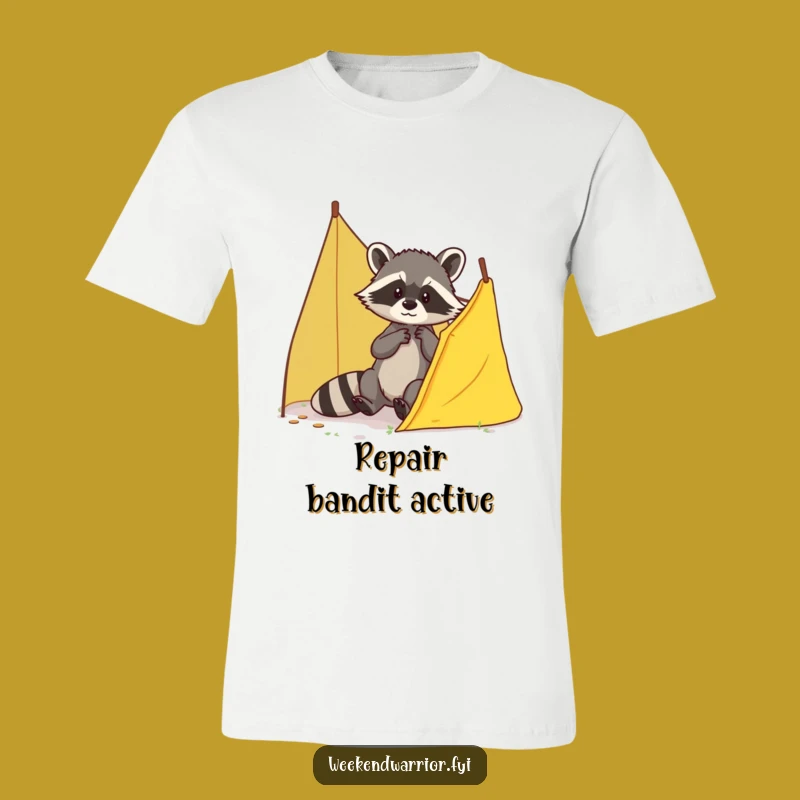Funny Repair Raccoon T-Shirt: Brave Critter for Trail Style