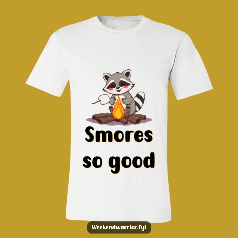 Funny Raccoon Campfire T-Shirt: Hilarious Smores and Outdoors Tee