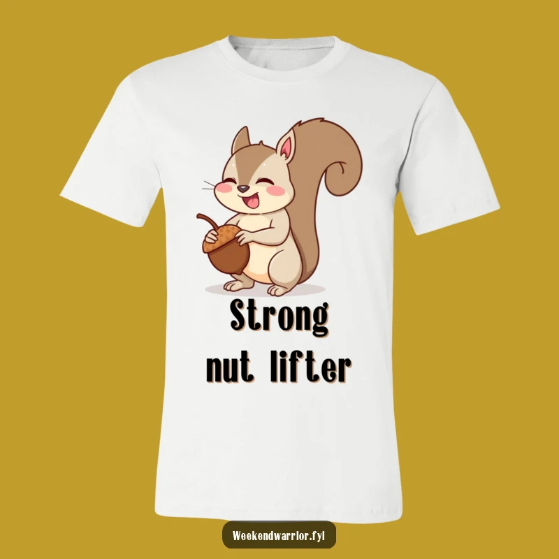 Funny Squirrel Muscle T-Shirt: Giggling Squirrel Flex Tee, Quirky Gift