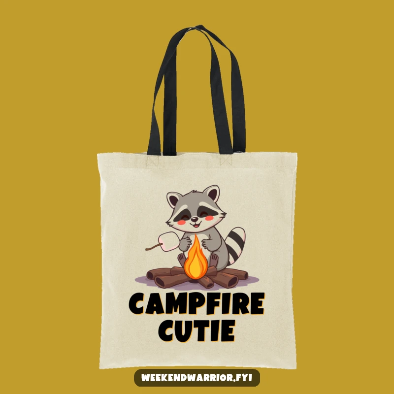 Funny Raccoon Campfire Tote Bag: Hilarious Treat Carrier Gift
