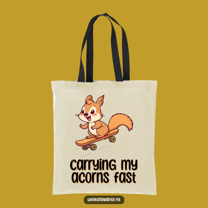 Funny Squirrel Skateboarder Tote Bag: Hilarious Accessory for Daily Adventures Gift