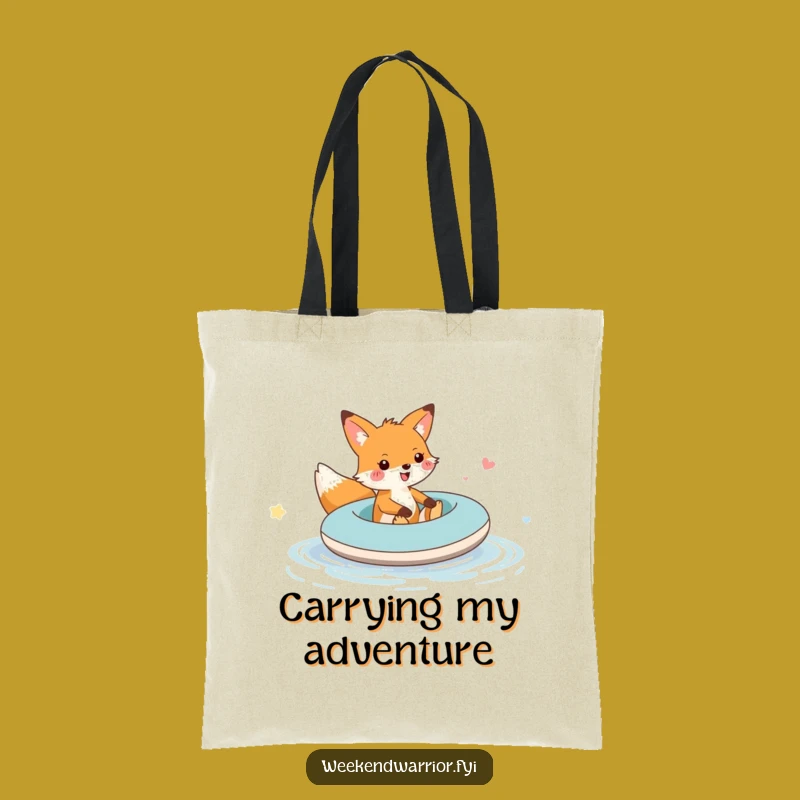 Funny Fox Raft Puddle Tote Bag: Carry Your Fun, Quirky Fox Bag Gift
