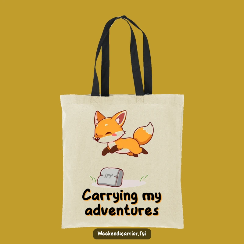 Funny Cheerful Fox Tote Bag: Carry Your Playfulness Everywhere!