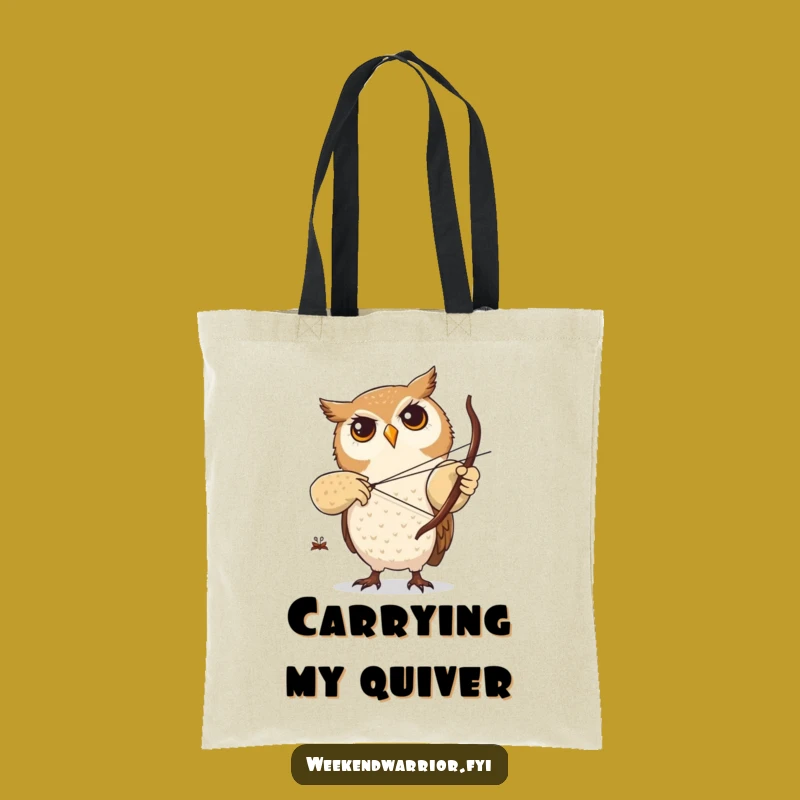 Funny Owl Archery Tote Bag: Focused Archer Accessory Gift