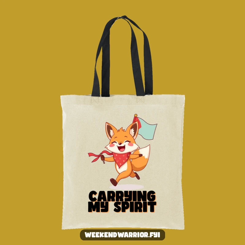 Funny Fox Running Flag Tote Bag - Carry Your Joyful Spirit