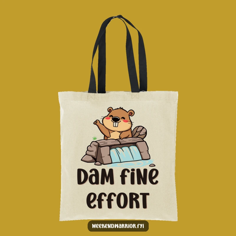 Funny Beaver Dam Tote Bag: Carry Your Projects with Enthusiasm!
