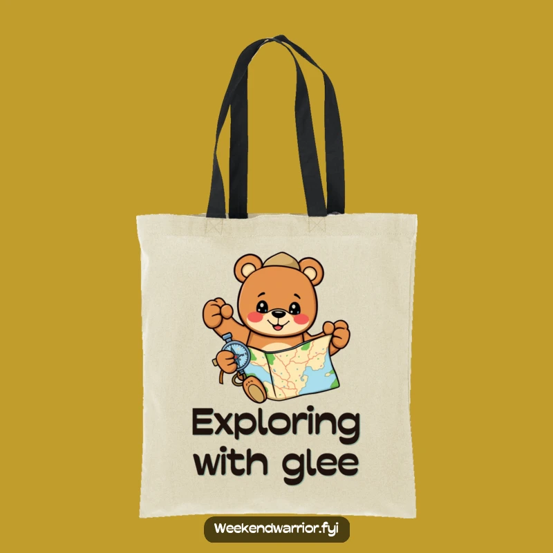 Funny Bear Navigation Tote Bag: Hilarious Carry-All for Explorers
