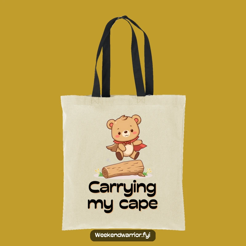 Funny Bear Cub Tote Bag: Carry Your Adventures with This Cute Hero Design