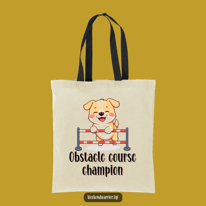 Funny Giggling Dog Tote Bag: Hilarious Canine Obstacle Course Carry-All Gift Idea