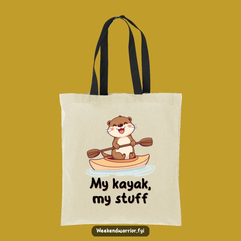 Funny Otter Kayak Tote Bag: Spacious & Stylish Carry-All, Great Funny Gift for Eco-Warriors